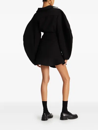 Rotate Birger Christensen Ruffle Mini Skirt In Black