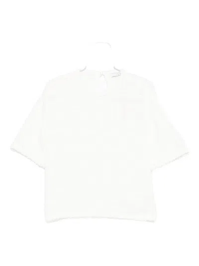 Iro Frayed-edge Tweed T-shirt In White