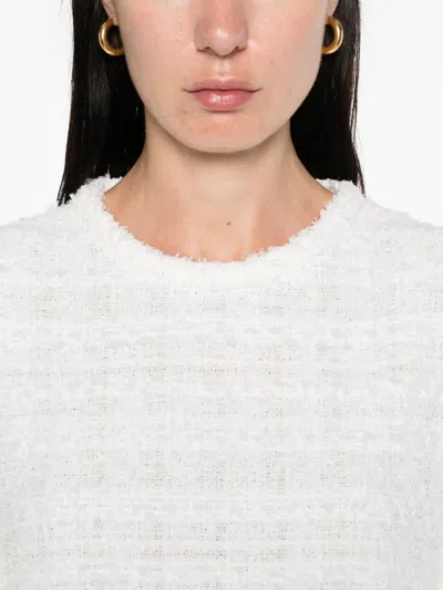 Iro Frayed-edge Tweed T-shirt In White