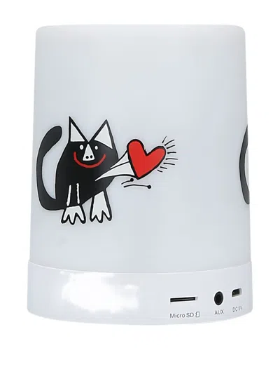 10 Corso Como Blackie Cat-print Bluetooth Speaker In White