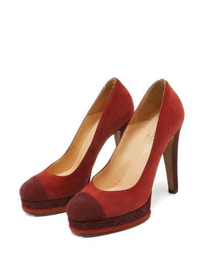 Pre-owned Chanel 120mm Suede Platform Pumps