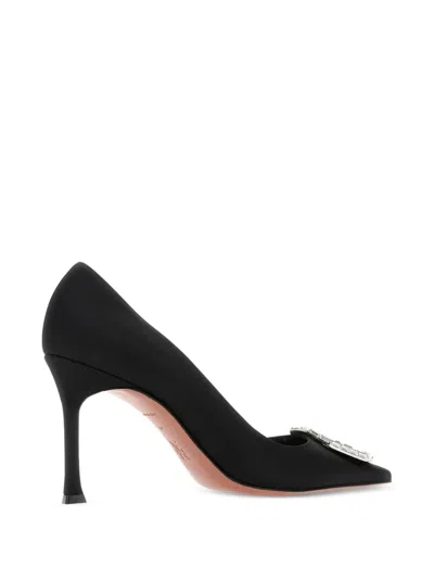 Amina Muaddi 90mm Camelia Embellished Satin Pumps