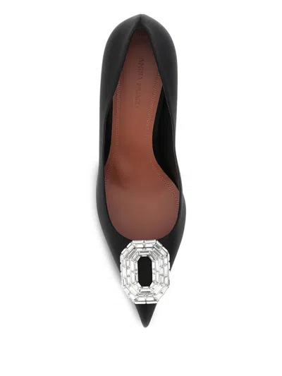Amina Muaddi 90mm Camelia Embellished Satin Pumps