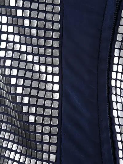 Rabanne Square-neck Metal-studded Mini Dress In Gray