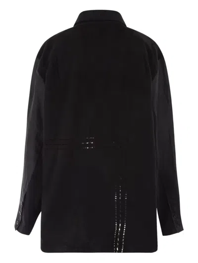 By Walid Embroidered Eyelet Shirt In Black