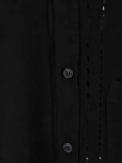 By Walid Embroidered Eyelet Shirt In Black