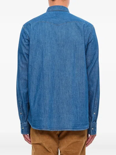 Bd Baggies Button-fastening Chest-pocket Shirt In Blue