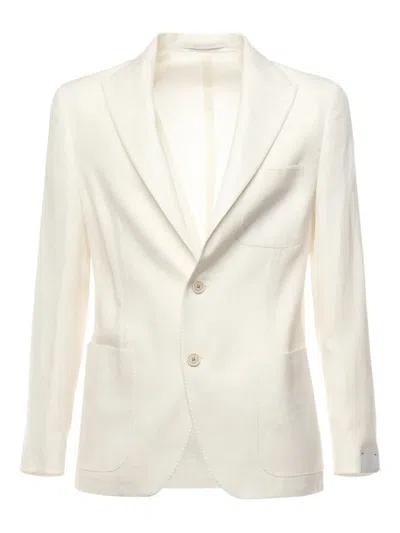 Eleventy Soft Linen Slim Fit Jacket In White