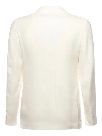 Eleventy Soft Linen Slim Fit Jacket In White