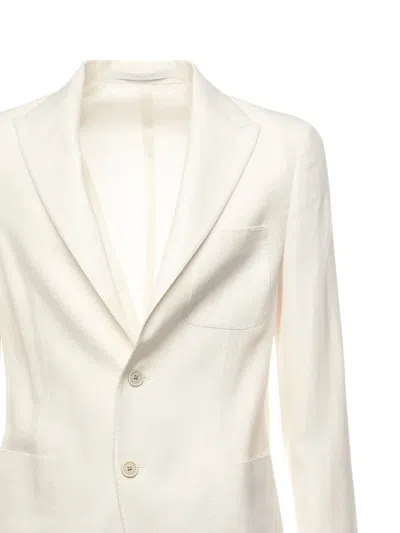 Eleventy Soft Linen Slim Fit Jacket In White