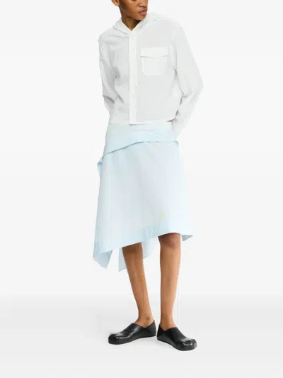 Jw Anderson Ruffled Asymmetric Skirt In Blue