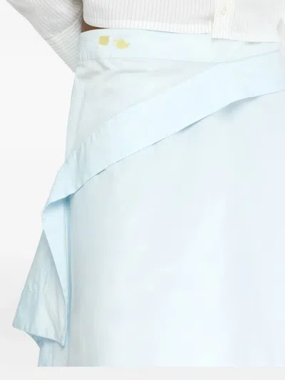 Jw Anderson Ruffled Asymmetric Skirt In Blue
