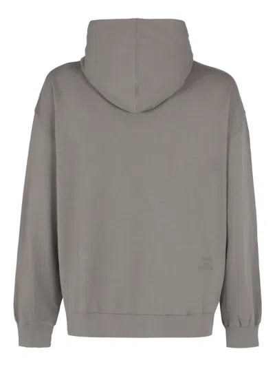 Frame Hooded Ribbed-cuff Sweatshirt In Gray