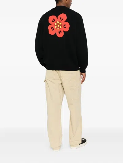 Kenzo Cardigan Boke Flower In Black