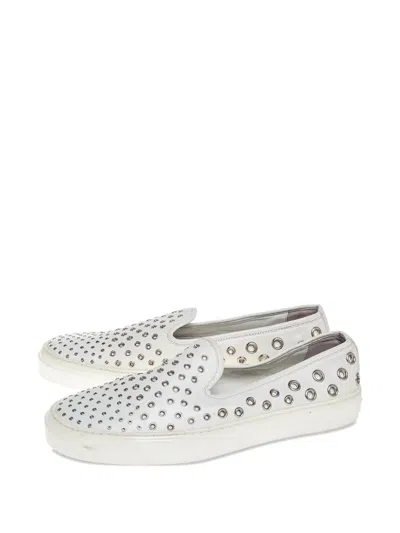 Pre-owned Gucci Eyelet-embellished Slip-on Sneakers