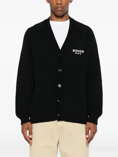 Kenzo Cardigan Boke Flower In Black