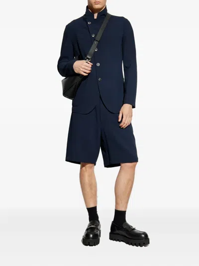 Emporio Armani Elasticated-waistband Shorts In Blue