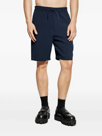Emporio Armani Elasticated-waistband Shorts In Blue