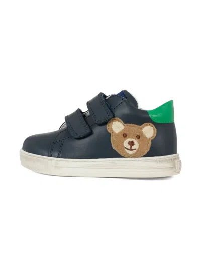 Falcotto Teddy-embellished Double-strap Sneakers In Black
