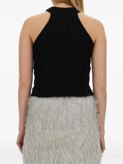 Alysi Halter-neck Tassel Top In Blue