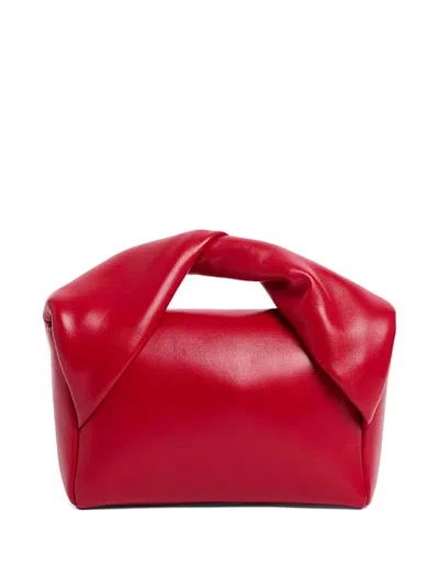 Jw Anderson Twisted-handle Leather Tote Bag In Red