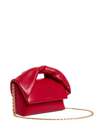 Jw Anderson Twisted-handle Leather Tote Bag In Red