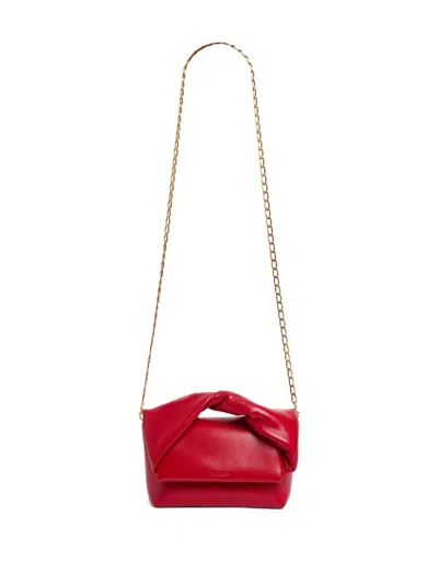 Jw Anderson Twisted-handle Leather Tote Bag In Red