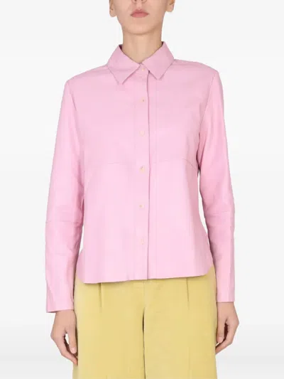 Alysi Leather Jacket In Pink