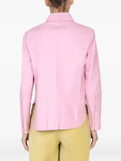 Alysi Leather Jacket In Pink