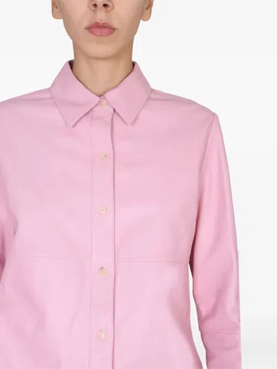 Alysi Leather Jacket In Pink