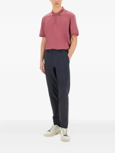Hugo Boss Boss Silk-blend Pink Polo In Pink