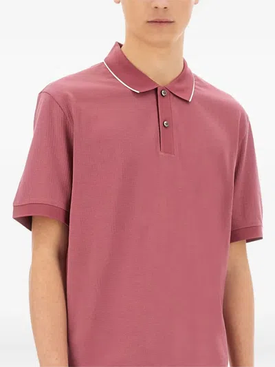 Hugo Boss Boss Silk-blend Pink Polo In Pink