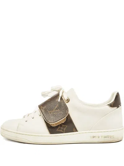 Pre-owned Louis Vuitton Frontrow Leather Monogram-strap Sneakers