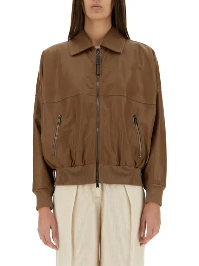 Brunello Cucinelli Long Sleeved Zipped Jacket For Women