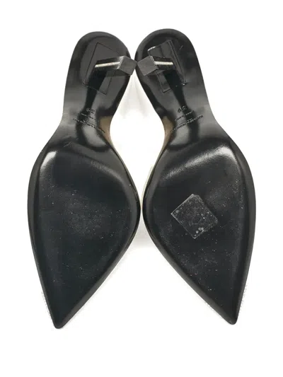 Pre-owned Saint Laurent Tower Crystal Heel Satin Pumps