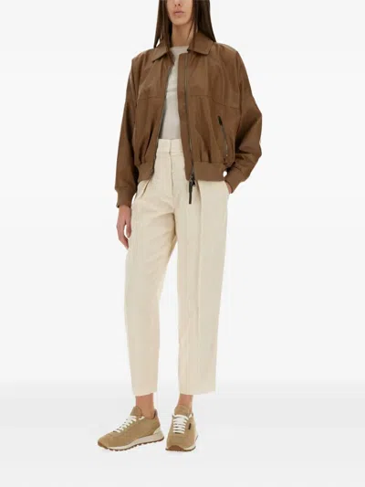 Brunello Cucinelli Long Sleeved Zipped Jacket For Women