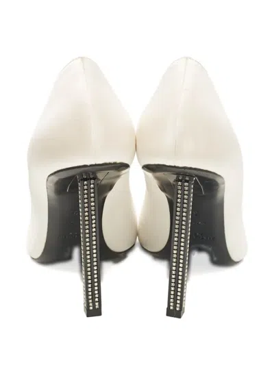 Pre-owned Saint Laurent Tower Crystal Heel Satin Pumps