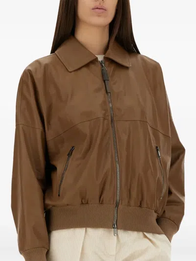 Brunello Cucinelli Long Sleeved Zipped Jacket For Women