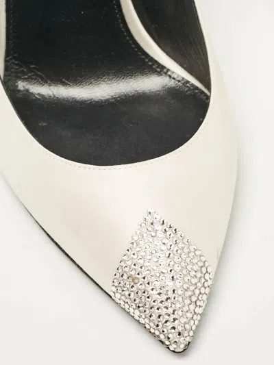 Pre-owned Saint Laurent Tower Crystal Heel Satin Pumps