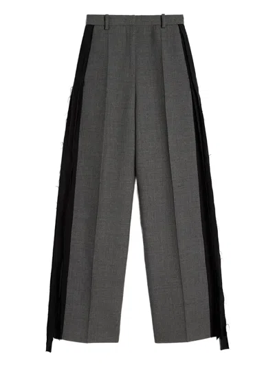 Jil Sander Contrast-panel Tailored Trousers In Gray