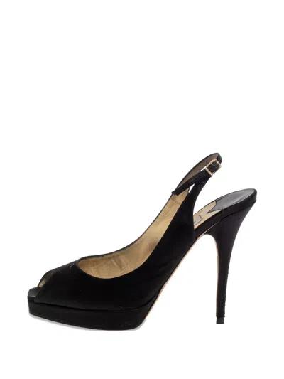 Pre-owned Jimmy Choo 120mm Slingback Peep-toe Platform Sandals