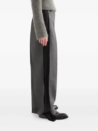 Jil Sander Contrast-panel Tailored Trousers In Gray