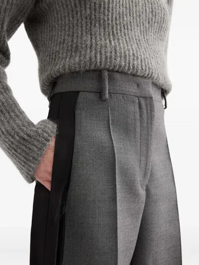 Jil Sander Contrast-panel Tailored Trousers In Gray