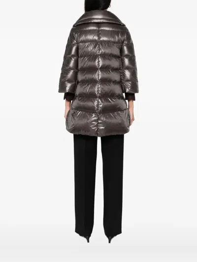 Herno Cleofe Quilted Zip-fastening Coat In Metallic