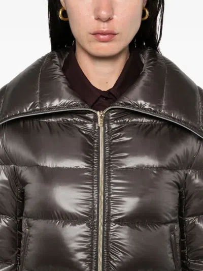 Herno Cleofe Quilted Zip-fastening Coat In Metallic