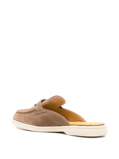Doucal's Tassel-embellished Suede Mules In Brown