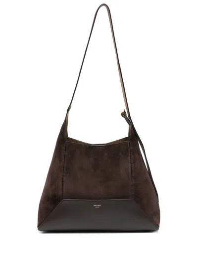 Jimmy Choo Medium Diamond Suede Leather Shoulder Bag