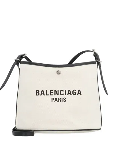Balenciaga Logo Leather-trimmed Shoulder Bag