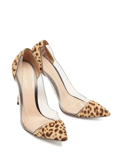 Pre-owned Gianvito Rossi 120mm Plexi Leopard-print Pumps