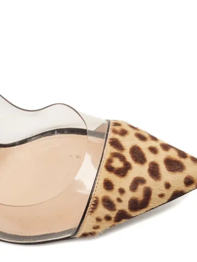 Pre-owned Gianvito Rossi 120mm Plexi Leopard-print Pumps